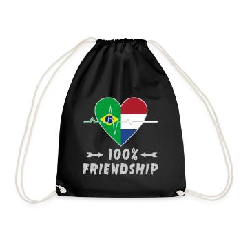 100 % amitié entre le Brésil et les Pays-Bas - Sac de sport léger - noir - Devant