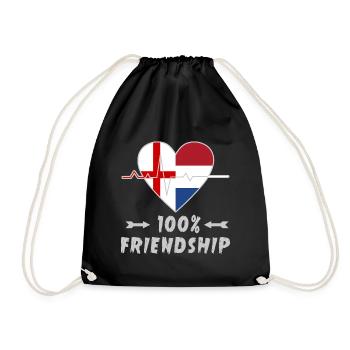 England and Netherlands 100% friendship - Drawstring Bag - black - Front