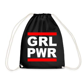 Girl Power "GRL PWR" - Show your strength! - Drawstring Bag - black - Front