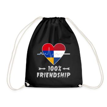 Armenia and the Netherlands 100% friendship - Drawstring Bag - black - Front