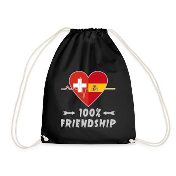 100 % amitié entre la Suisse et l'Espagne - Sac de sport léger - noir - Devant