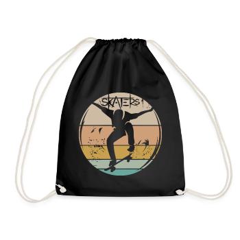 planche à roulettes skateur rétro vintage logo icône icône - Sac de sport léger - noir - Devant