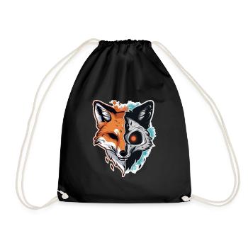 Halloween Fox Skeleton - Drawstring Bag - black - Front