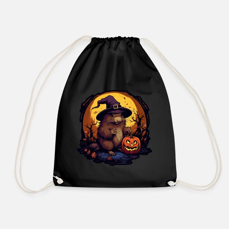 Halloween Capibara - Turnbeutel - Schwarz