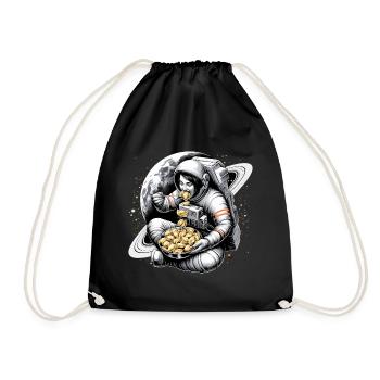 Astronaut Astronautin Pelmeni lecker Geschenk - Turnbeutel - Schwarz - Vorne
