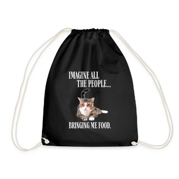 Cat with glasses - Drawstring Bag - black - Front