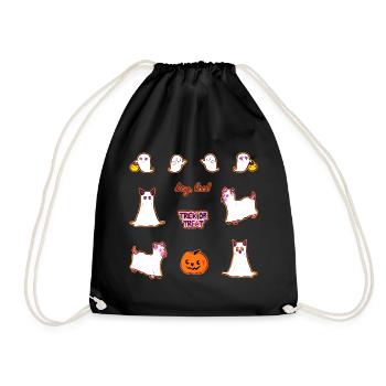 Trick or Treat - Cute Cartoon Animal Spirits - Drawstring Bag - black - Front