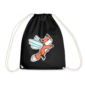 Fantastic, Flying Fairy Fox - Drawstring Bag - black - Front