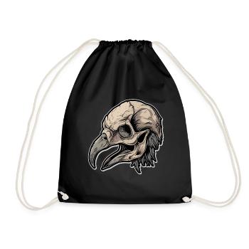 Vulture Head Skeleton - Drawstring Bag - black - Front