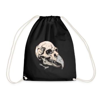 Vulture Head Skeleton - Drawstring Bag - black - Front