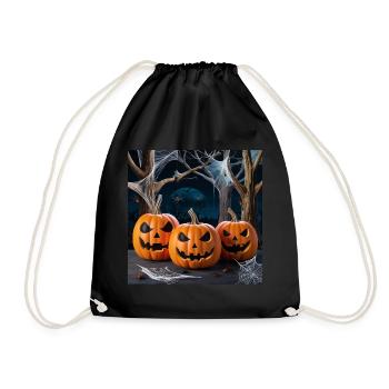 Ambiance d’Halloween, trois citrouilles - Sac de sport léger - noir - Devant