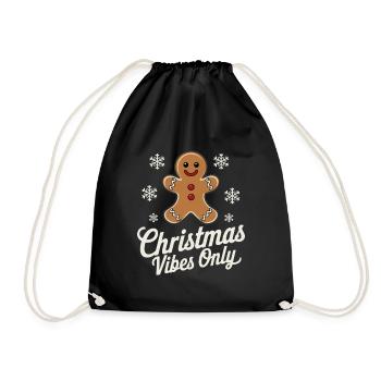 Gingerbread Man Christmas Vibes Only - Turnbeutel - Schwarz - Vorne