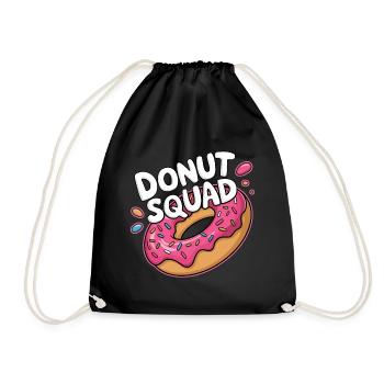 Donut Squad Donuts Doughnut - Turnbeutel - Schwarz - Vorne