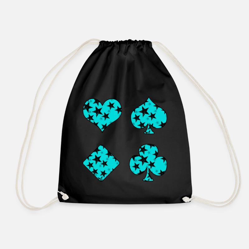 Playing cards - Drawstring Bag - black