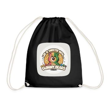 Cute Gummy Bear - Life is Sweet with Gummy Bears - Drawstring Bag - black - Front