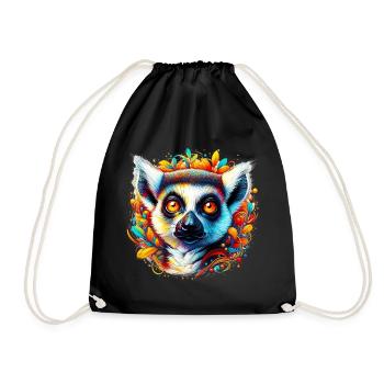 Lemur - Drawstring Bag - black - Front