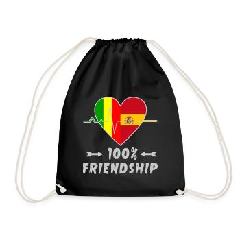 100 % amitié entre le Mali et l'Espagne - Sac de sport léger - noir - Devant
