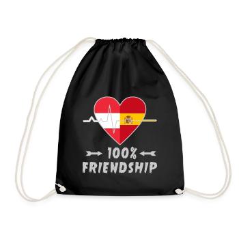 L'Autriche et l'Espagne 100% amitié - Sac de sport léger - noir - Devant