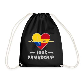 100 % amitié entre la Colombie et l'Espagne - Sac de sport léger - noir - Devant