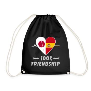 100% amitié entre le Japon et l'Espagne - Sac de sport léger - noir - Devant
