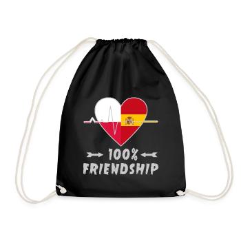 100 % amitié entre la Pologne et l'Espagne - Sac de sport léger - noir - Devant