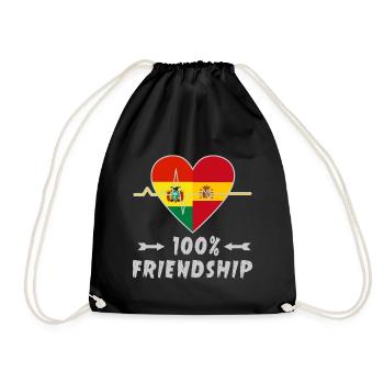 100 % amitié entre la Belgique et l'Espagne - Sac de sport léger - noir - Devant