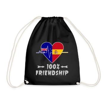 L'Australie et l'Espagne : amitié à 100 % - Sac de sport léger - noir - Devant