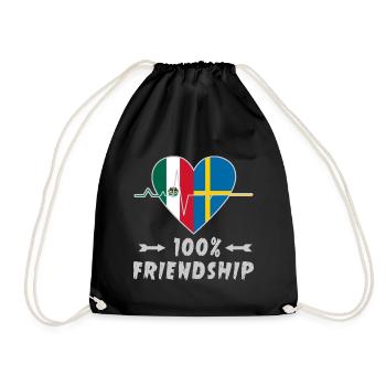 100 % amitié entre le Mexique et la Suède - Sac de sport léger - noir - Devant