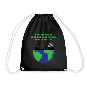 Planet Earth - Drawstring Bag - black - Front