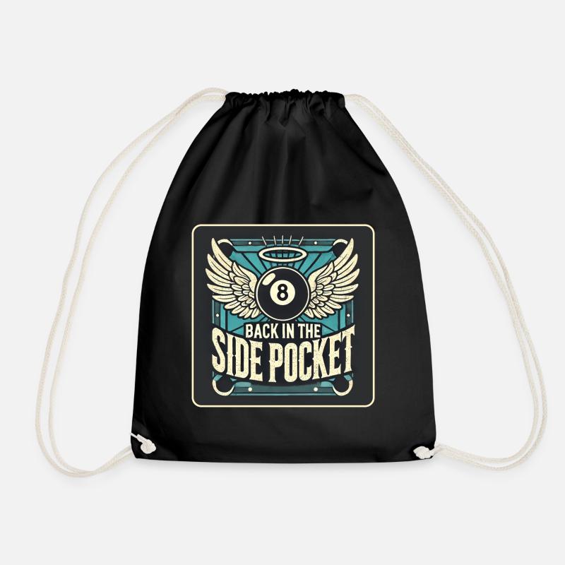 Billiard Design - Drawstring Bag - black