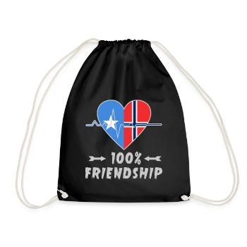 Somalia and Norway 100% friendship - Drawstring Bag - black - Front
