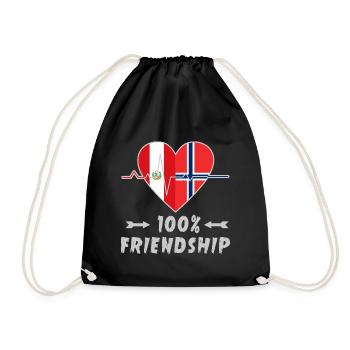 100 % amitié entre le Pérou et la Norvège - Sac de sport léger - noir - Devant