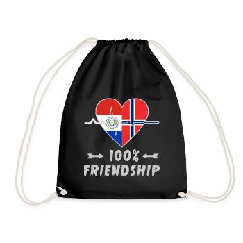 100 % amitié entre le Paraguay et la Norvège - Sac de sport léger - noir - Devant