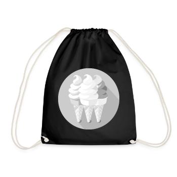 cream waffles - Drawstring Bag - black - Front