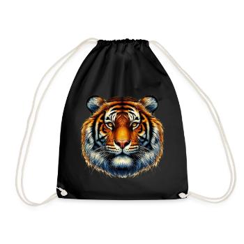Tiger - Drawstring Bag - black - Front