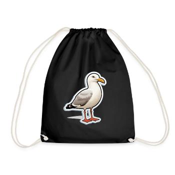 Seabird Seagull - Drawstring Bag - black - Front
