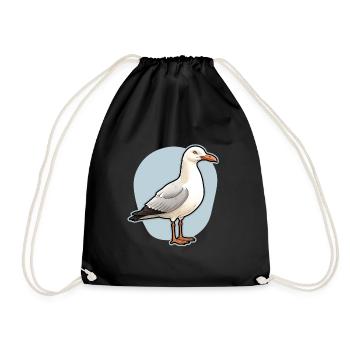 Seabird Seagull - Drawstring Bag - black - Front