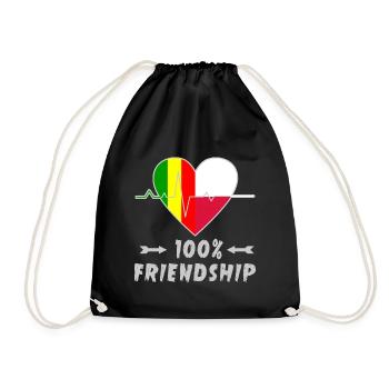 100 % amitié entre le Mali et la Pologne - Sac de sport léger - noir - Devant