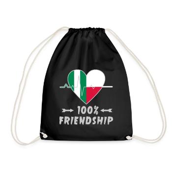 Nigeria and Poland 100% friendship - Drawstring Bag - black - Front