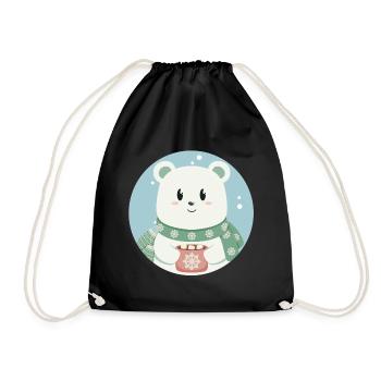 Ours polaire mignon dans l’ de Noël - Sac de sport léger - noir - Devant