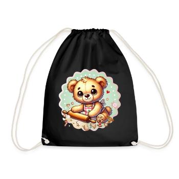 Cuisson de Noël Teddy – Douce joie festive - Sac de sport léger - noir - Devant
