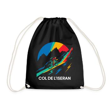 Col de l'Iseran Cycling France - Drawstring Bag - black - Front