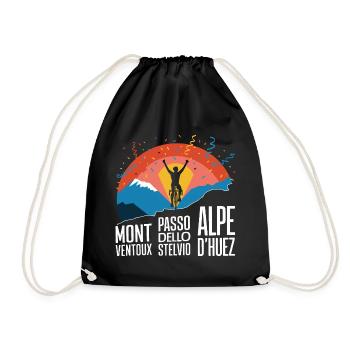 Montagnes cyclables Stelvio Ventoux Alpe d’Huez KOM - Sac de sport léger - noir - Devant