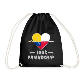100 % amitié entre la Colombie et la Pologne - Sac de sport léger - noir - Devant