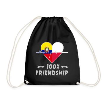 L'Equateur et la Pologne : amitié à 100 % - Sac de sport léger - noir - Devant