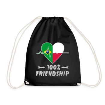 Le Brésil et la Pologne : une amitié à 100 % - Sac de sport léger - noir - Devant