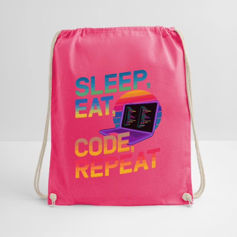 Sleep Eat Code Repeat Gift For Coder Drawstring Bag