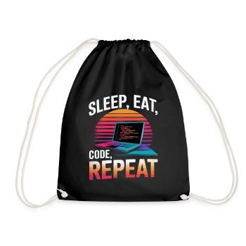 Sleep Eat Code Repeat Gift Programmeur Développeur - Sac de sport léger - noir - Devant