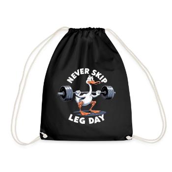 Leg Day Gans Beintraining witzig Gym Geschenk - Turnbeutel - Schwarz - Vorne