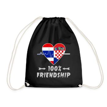 100 % amitié entre la Thaïlande et la Croatie - Sac de sport léger - noir - Devant